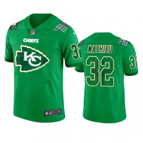 Miesten Kansas City Chiefs NFL Pelipaita Tyrann Mathieu 32 Kelly vihreä St. Patricks Day